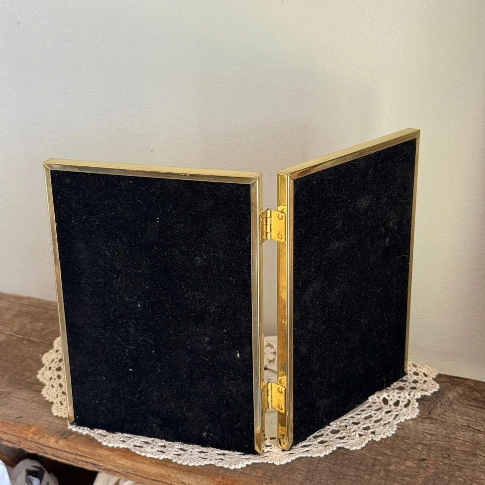Vintage 1993 Polished Brass 5x7 Double Hinged Collage Frame  Grand millennial